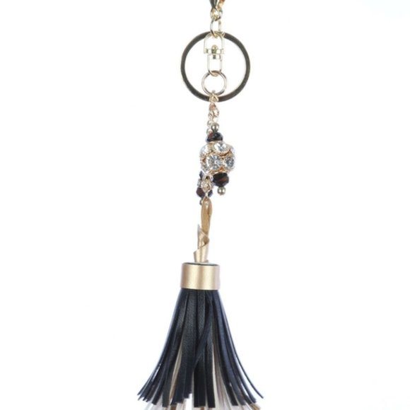 FashionWithAGlam Accessories - Faux Leather Tassel Bag Accessory Key Chain